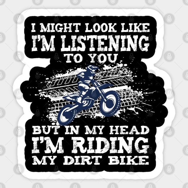 Dirt Bike Gift, Motocross Athletic Rider, Bleached Racing Track Bro Sticker by DaStore